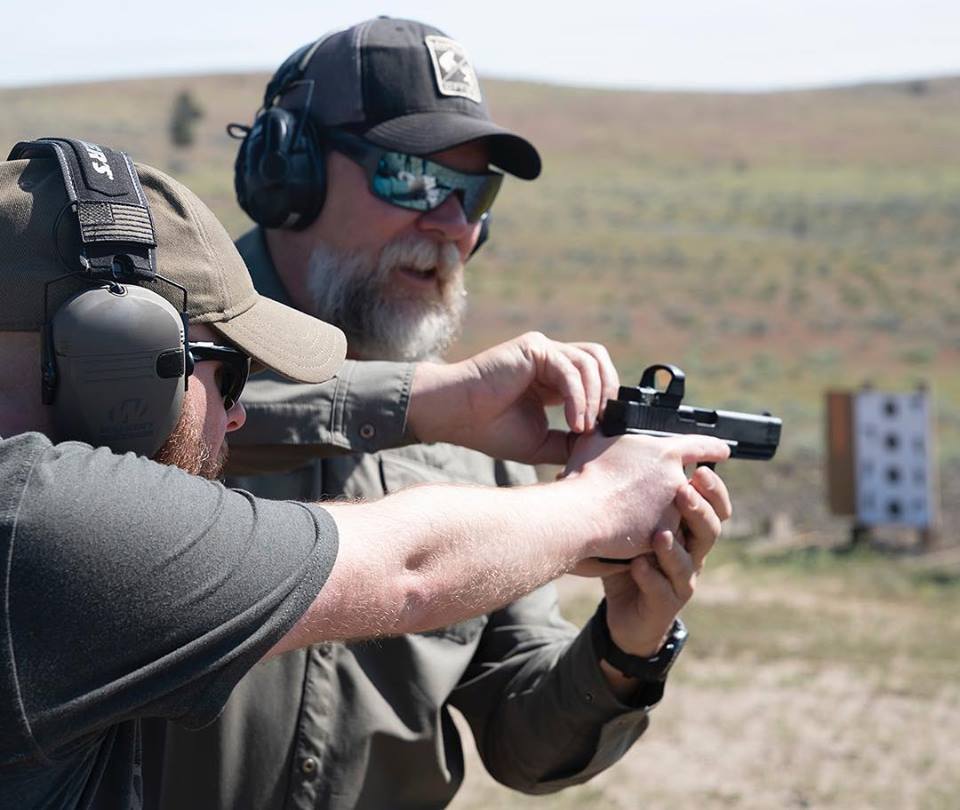 Kyle Lamb teaching pistol fundamentals.