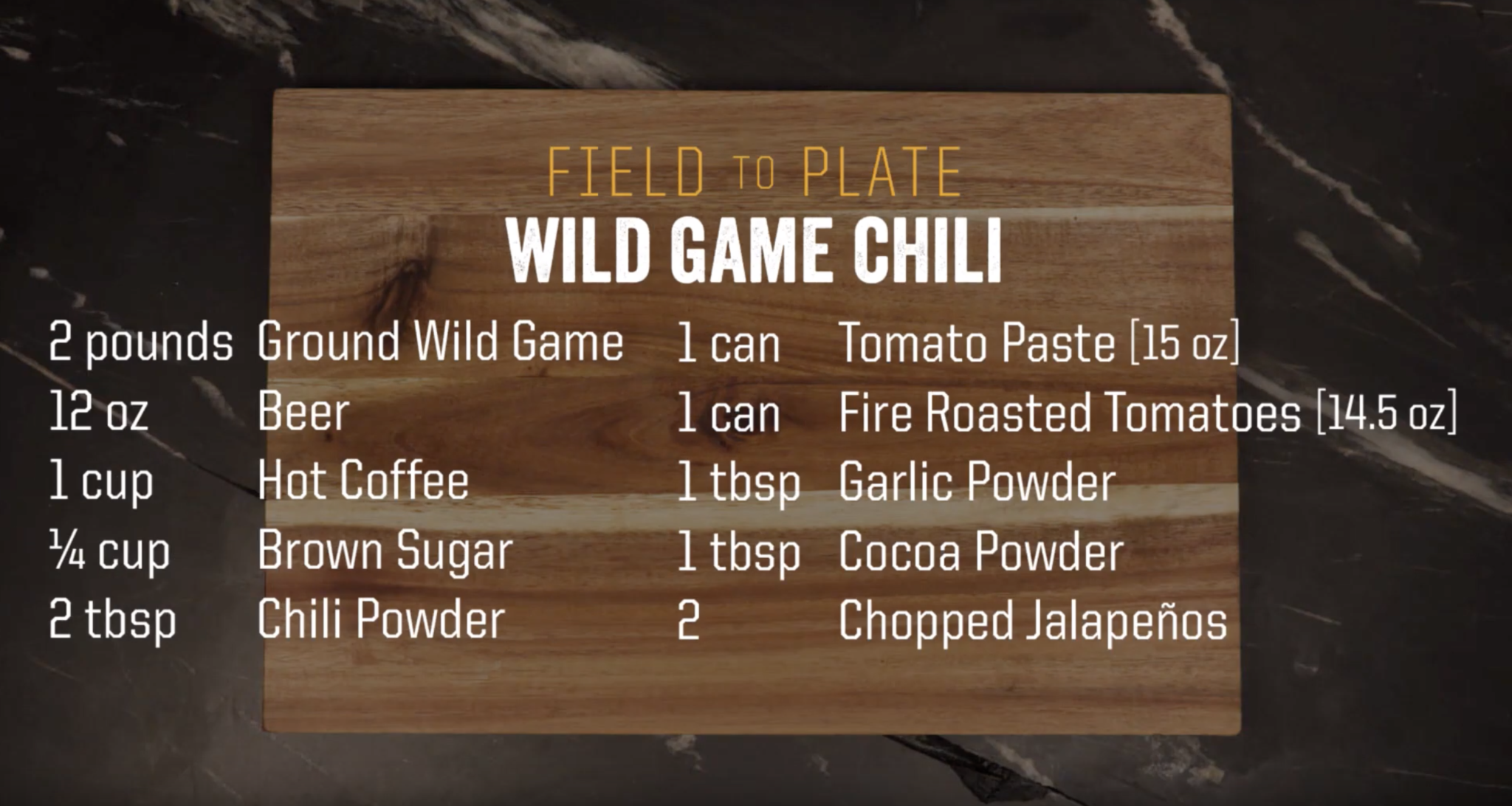 Wild game chili