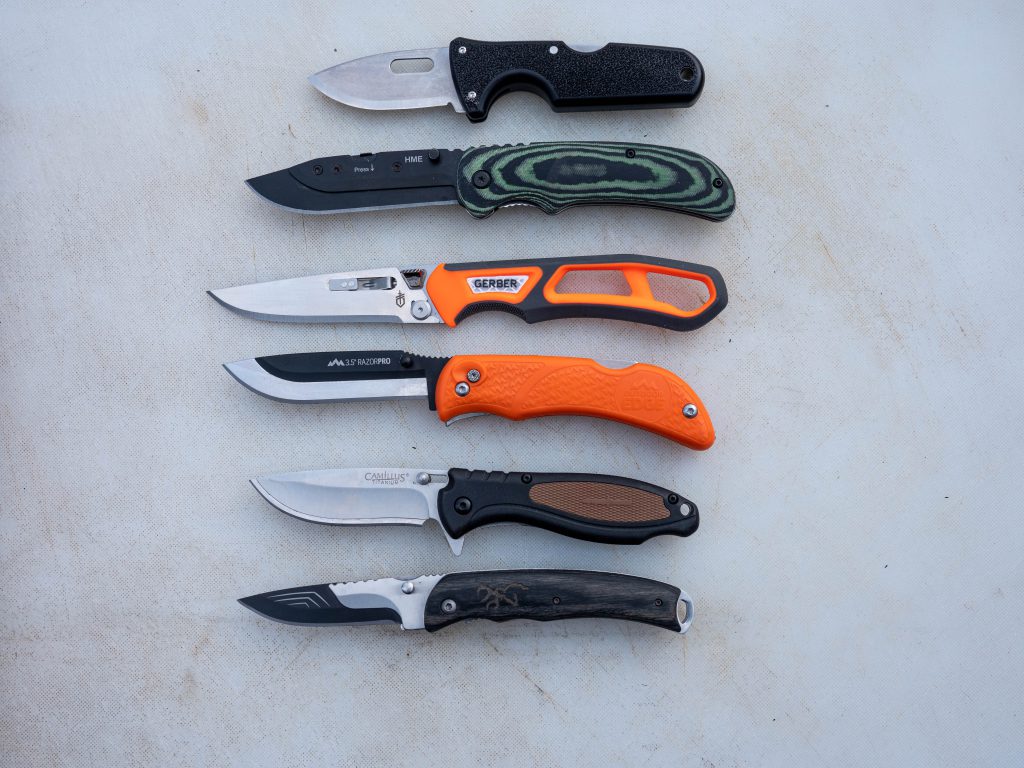 Replaceable blade skinning knives and hunting knives by Havalon Knives.  Blades