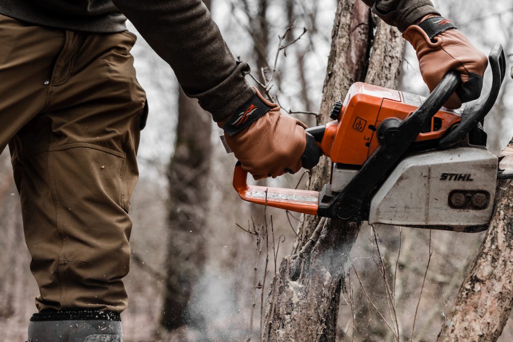 chainsaw clean up in the whitetail woods