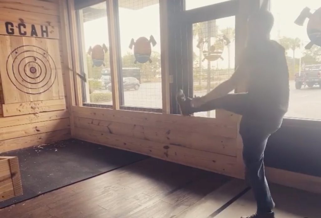 Dalton Villines axe throwing