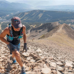 hiking up mountain