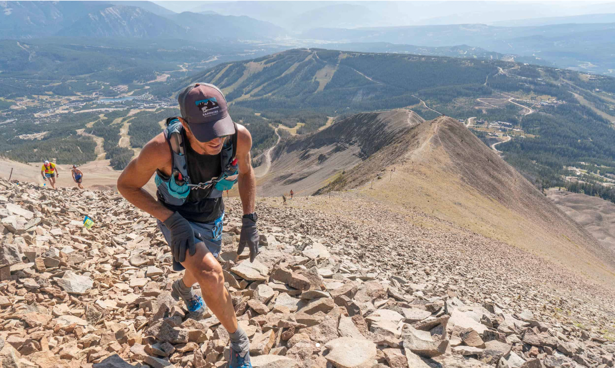 hiking up mountain