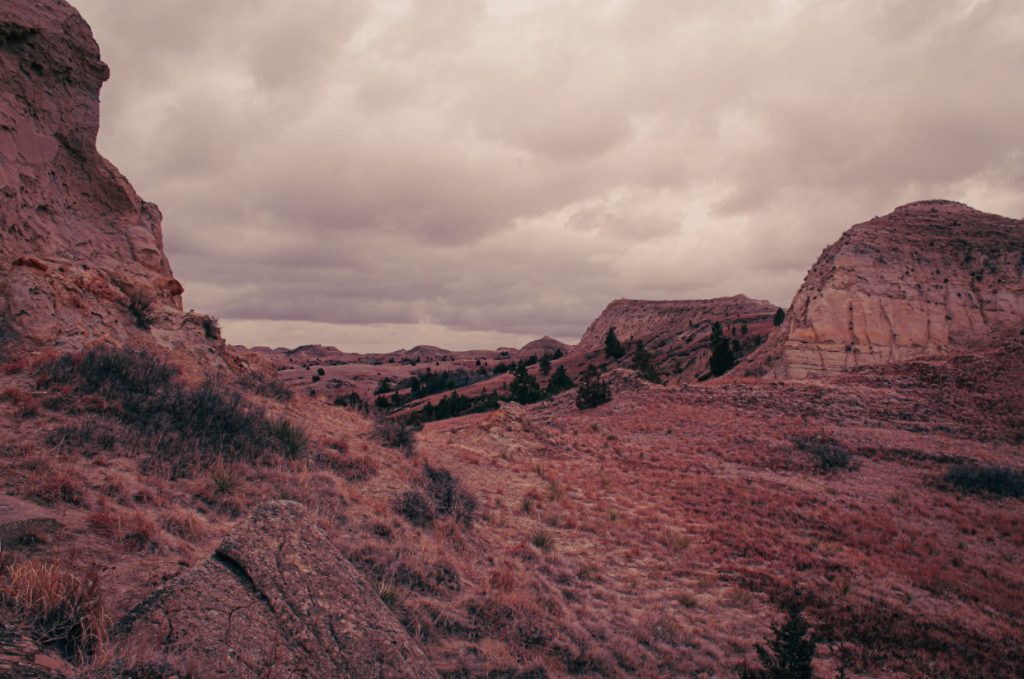 Rugged and desolate badlands