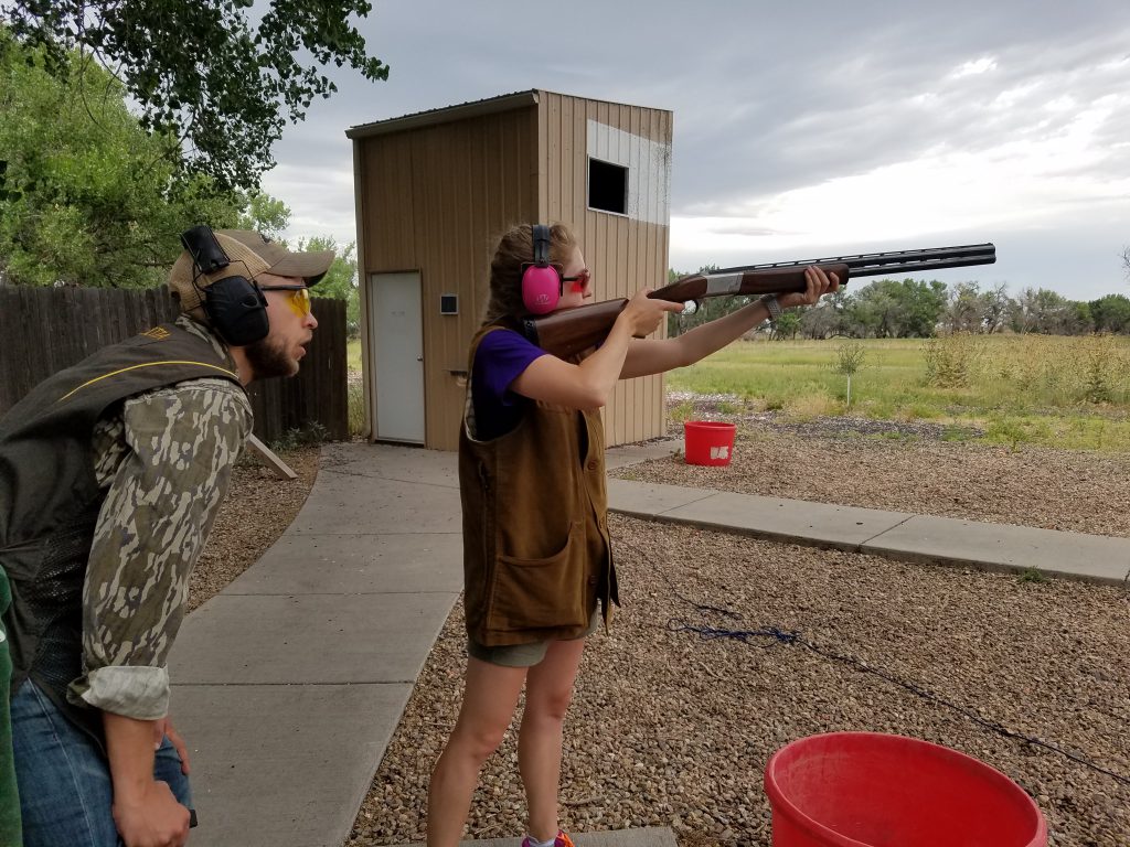 trap shooting at the range