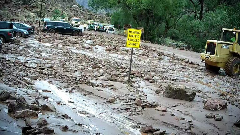 Watch Zion National Park Buried After Flash Flood