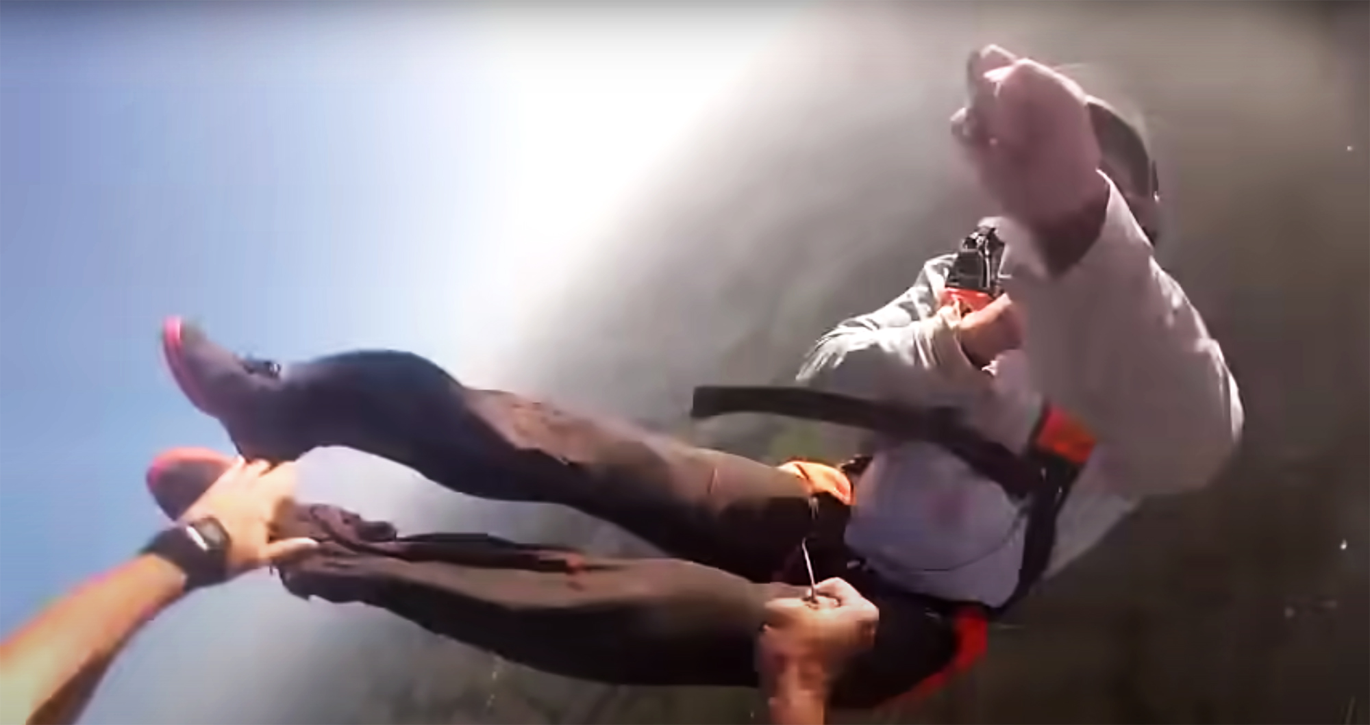 Wild Skydiver Rescue Instructor Pulls Unconscious Mans Chute