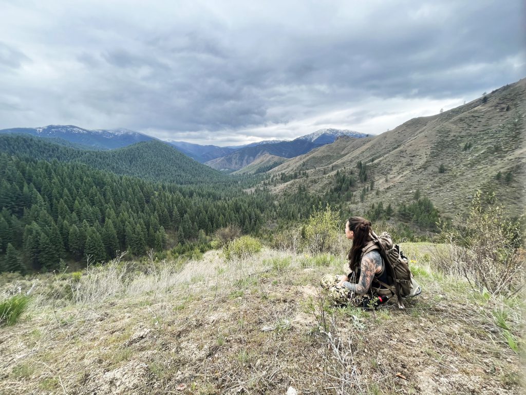 woman looking into valley