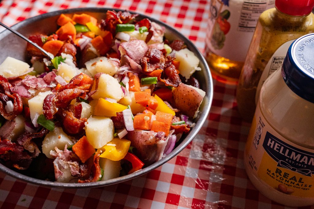 potato salad dry ingredients mixed