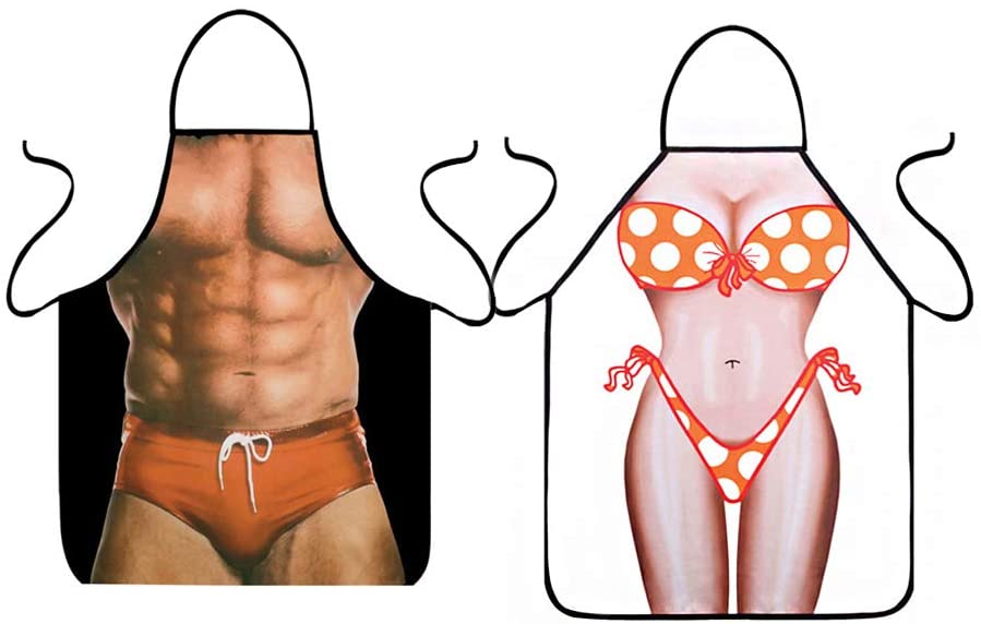 joke swimsuit grill aprons