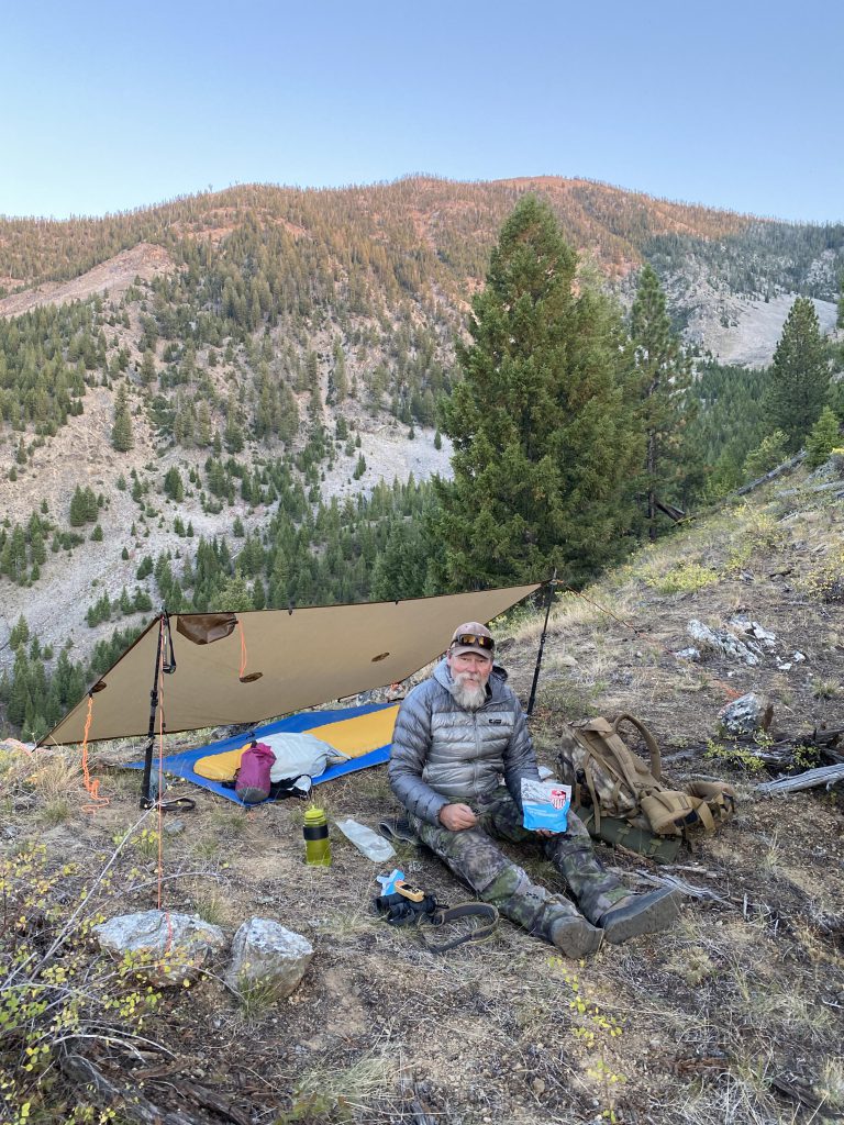 leanto in the mountains sheep hunting