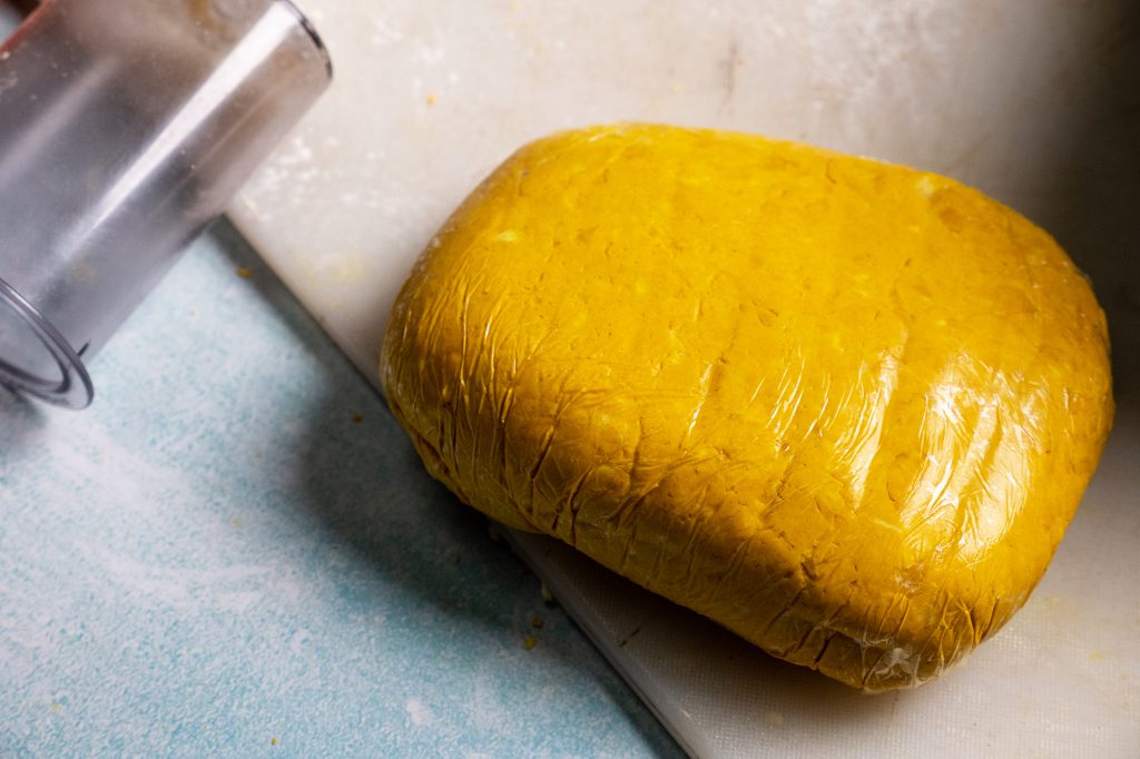 venison jamaican meat patty dough resting