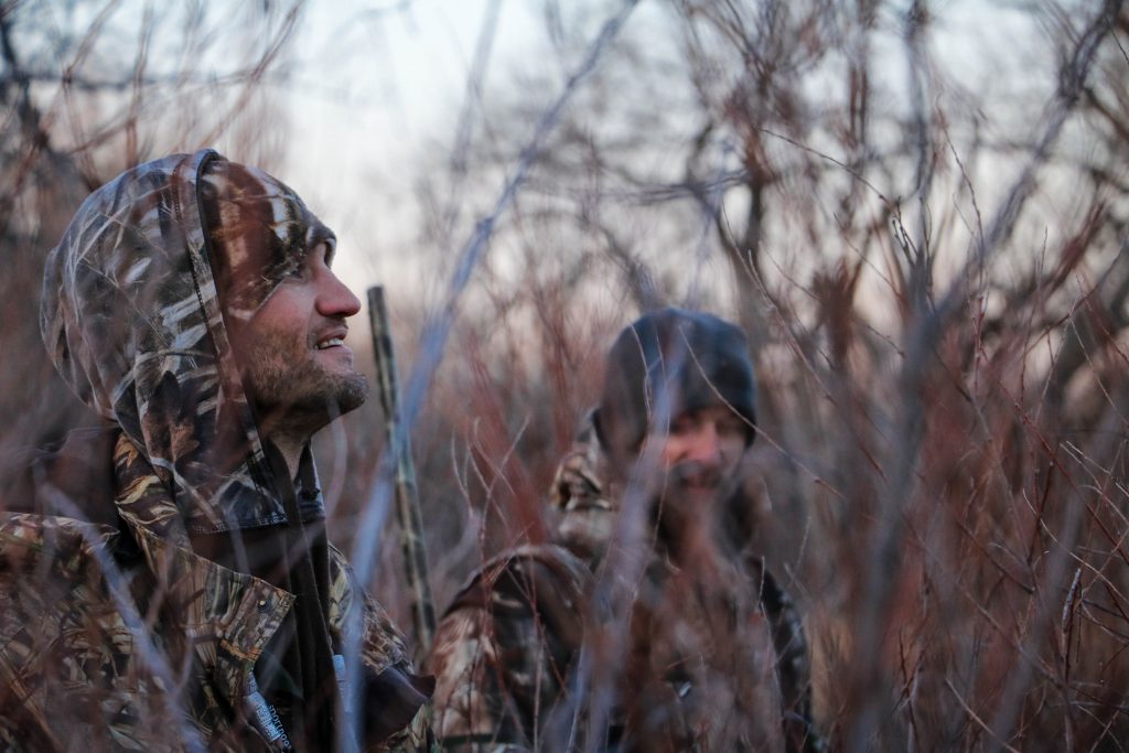 duck hunters waiting for ducks and geese