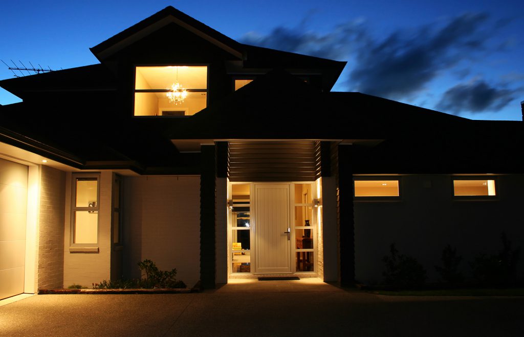 house exterior at dusk