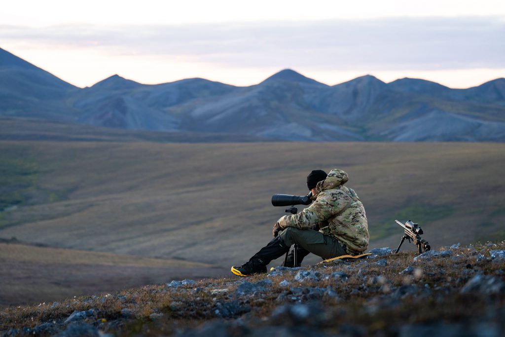 glassing for caribou hunt in alaska