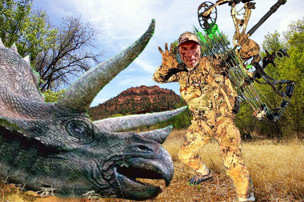 rogan hunts triceratops