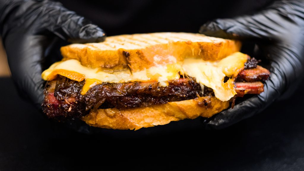 texas bbq brisket grilled cheese