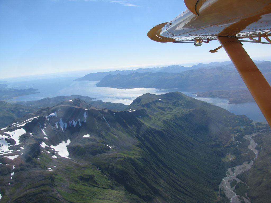 Kodiak Island from a plane