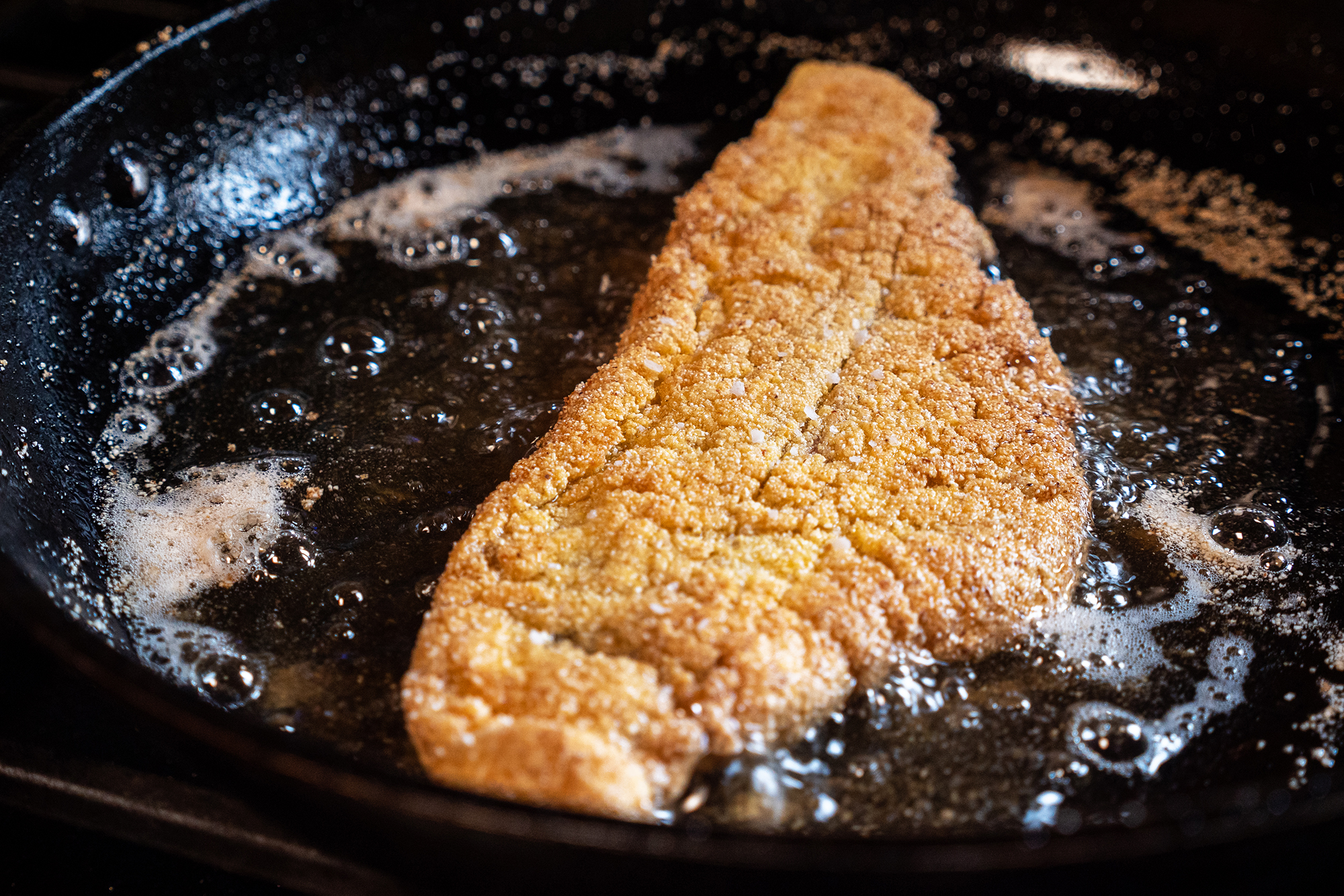 fry the filet in a bit of oil on high heat