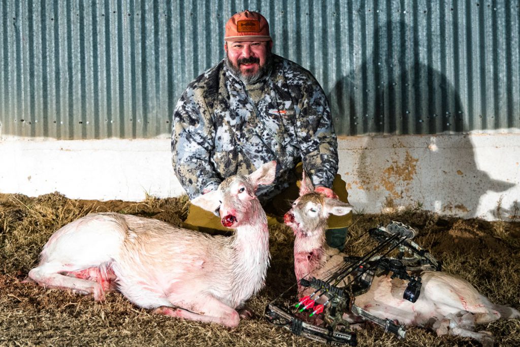 Hunter Tags Two 'Albino' Deer with One Arrow in Texas
