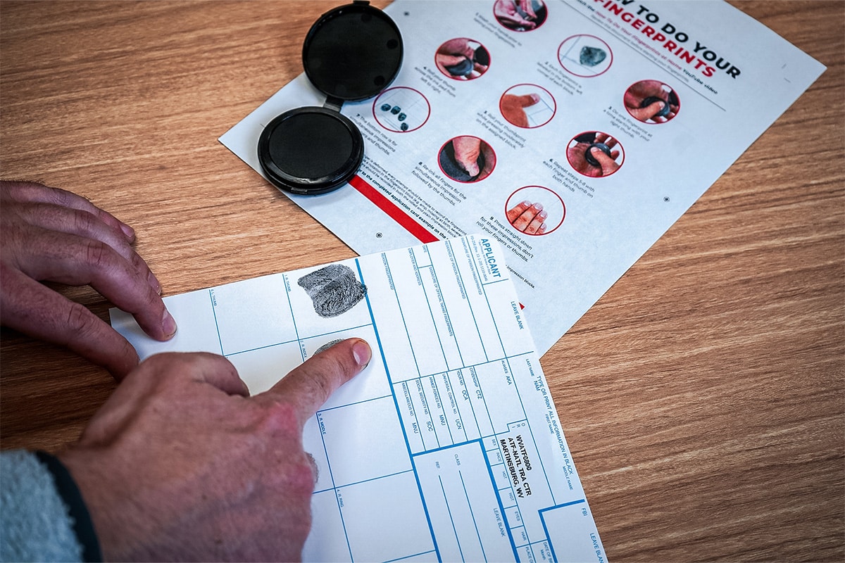 Silencer background check fingerprinting