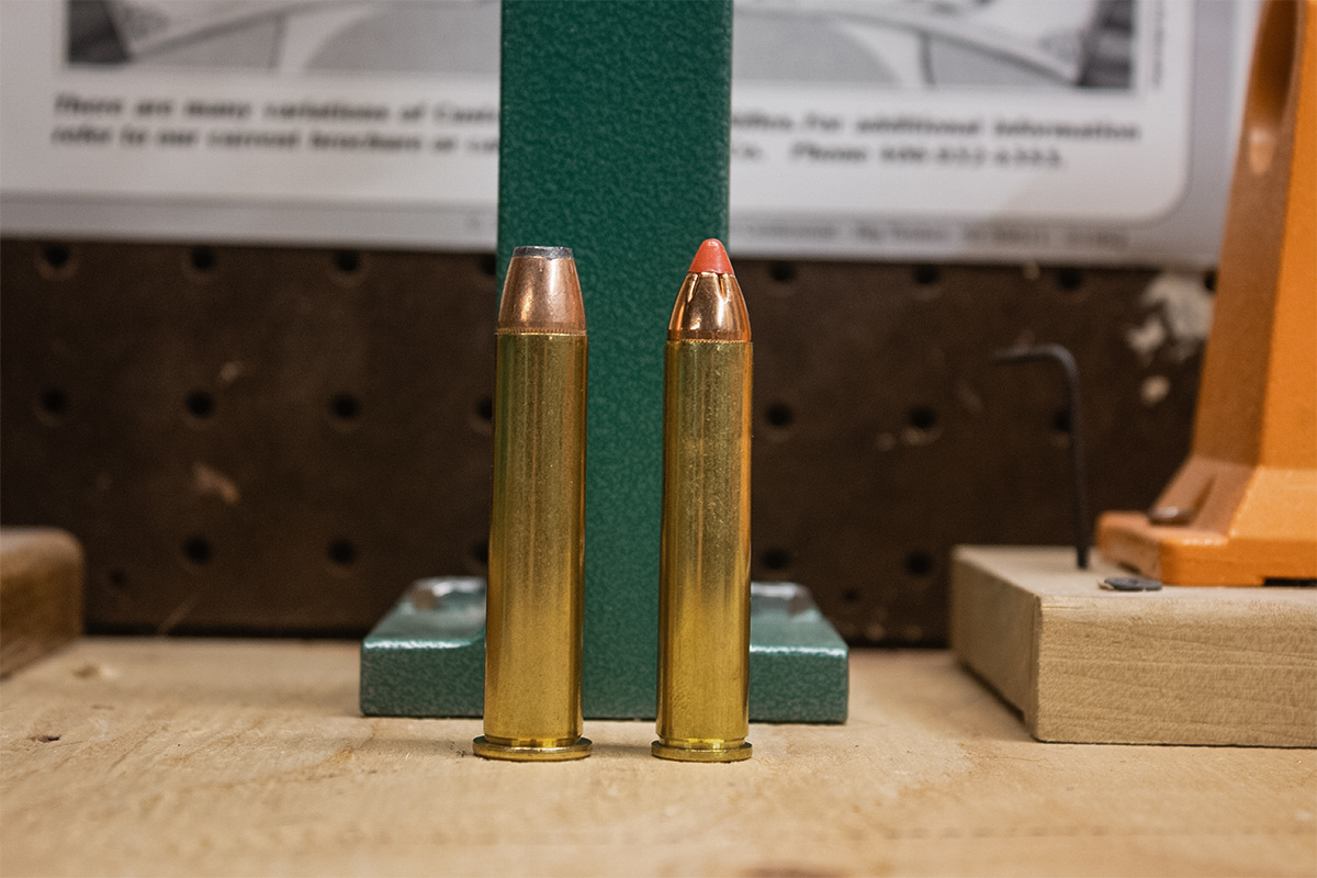 The 444 Marlin is very comparable to the .45-70 Govt’ in both size and performance.