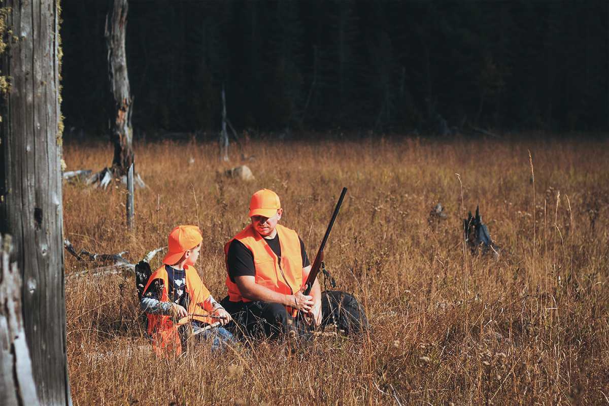 Father and son hunting