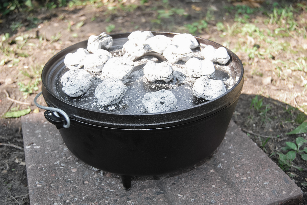The versatile cast-iron Dutch oven can function as a slow cooker, an oven, or a stew pot.