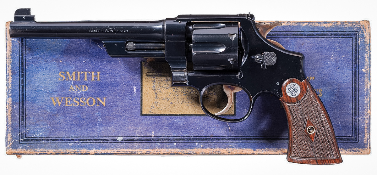 The .38/44 Outdoorsman was the precursor and was the first handgun targeting the hunter.
