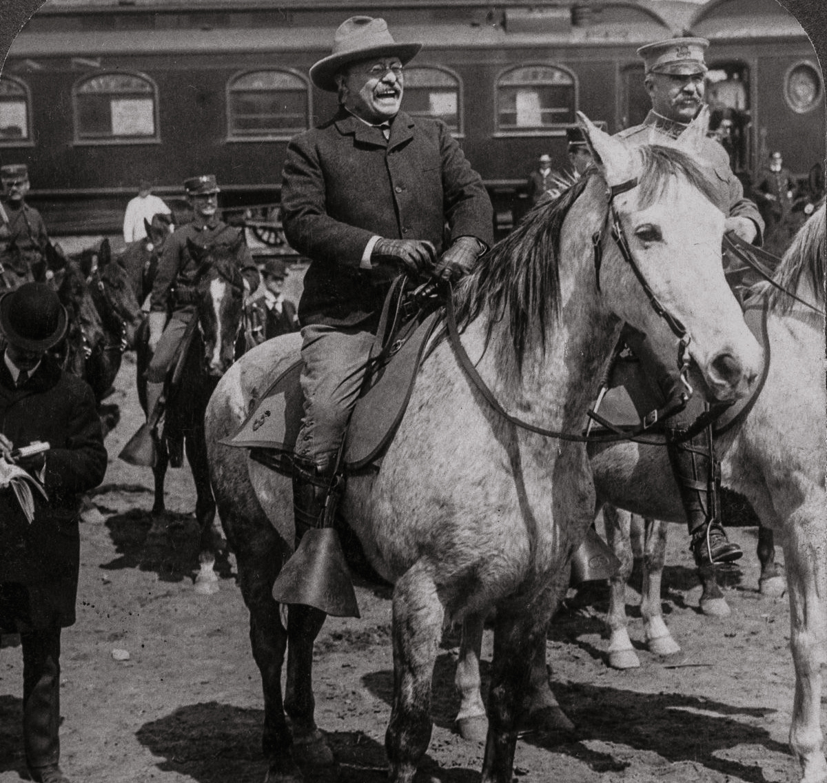 President Roosevelt arriving at Yellowstone National Park in 1903.