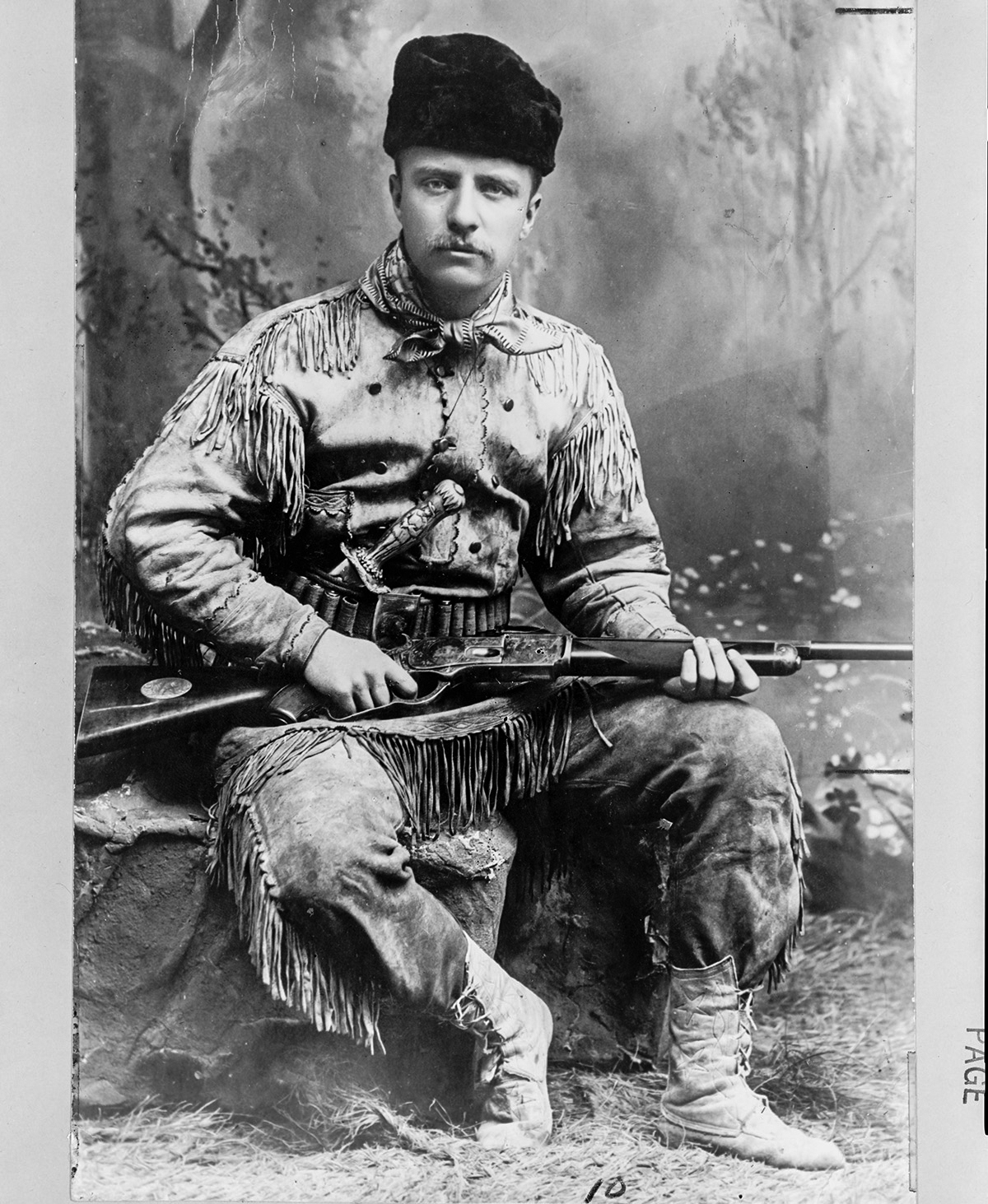 This photograph was taken in 1885 during Theodore Roosevelt’s cattle ranching days.