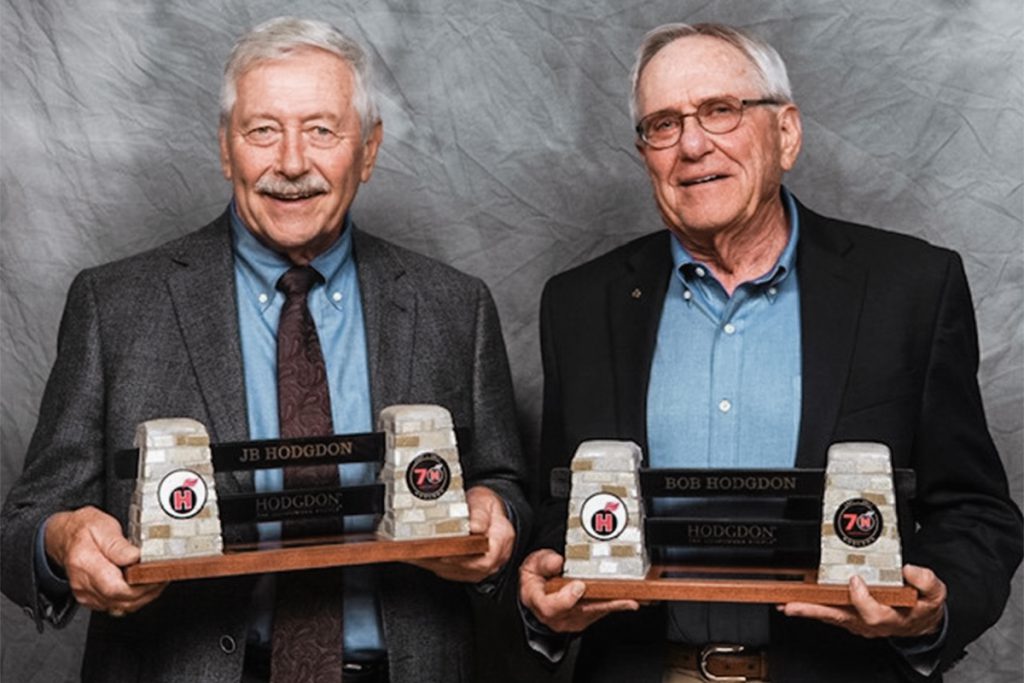 JB and Bob Hodgdon with award