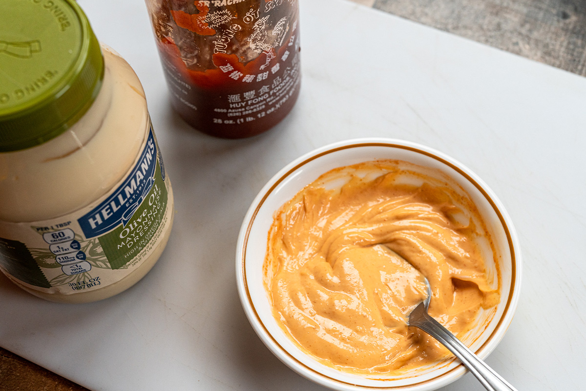 Sriracha mayo adds a nice kick, and the contrast of cool and spicy.
