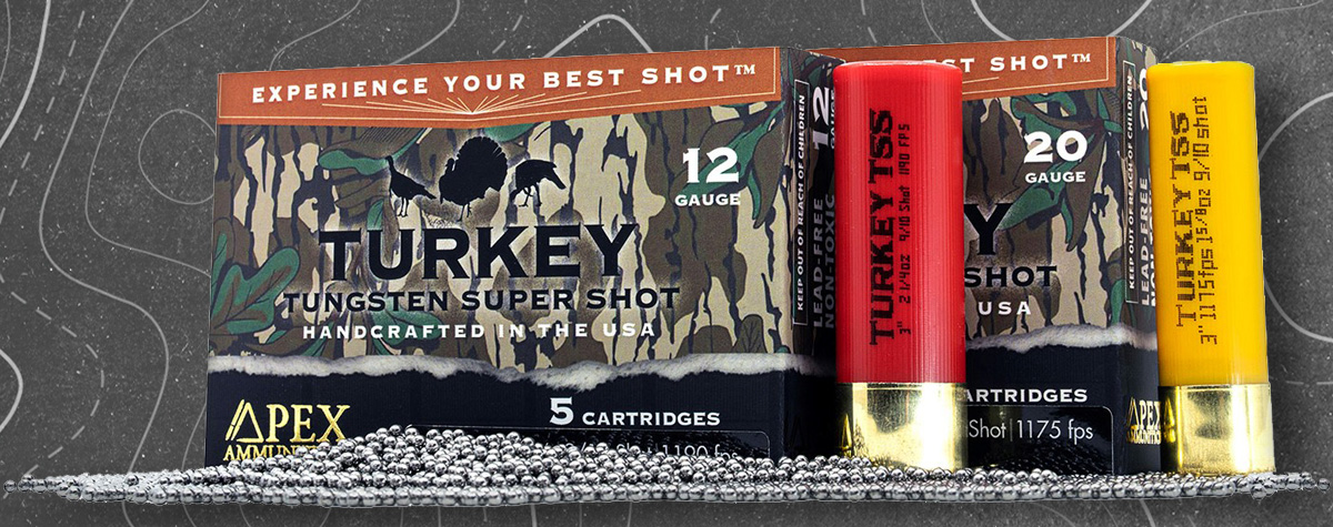 Apex Ammunition is releasing Mossy Oak Greenleaf Turkey TSS ammunition for 12 gauge and 20 gauge shotguns.