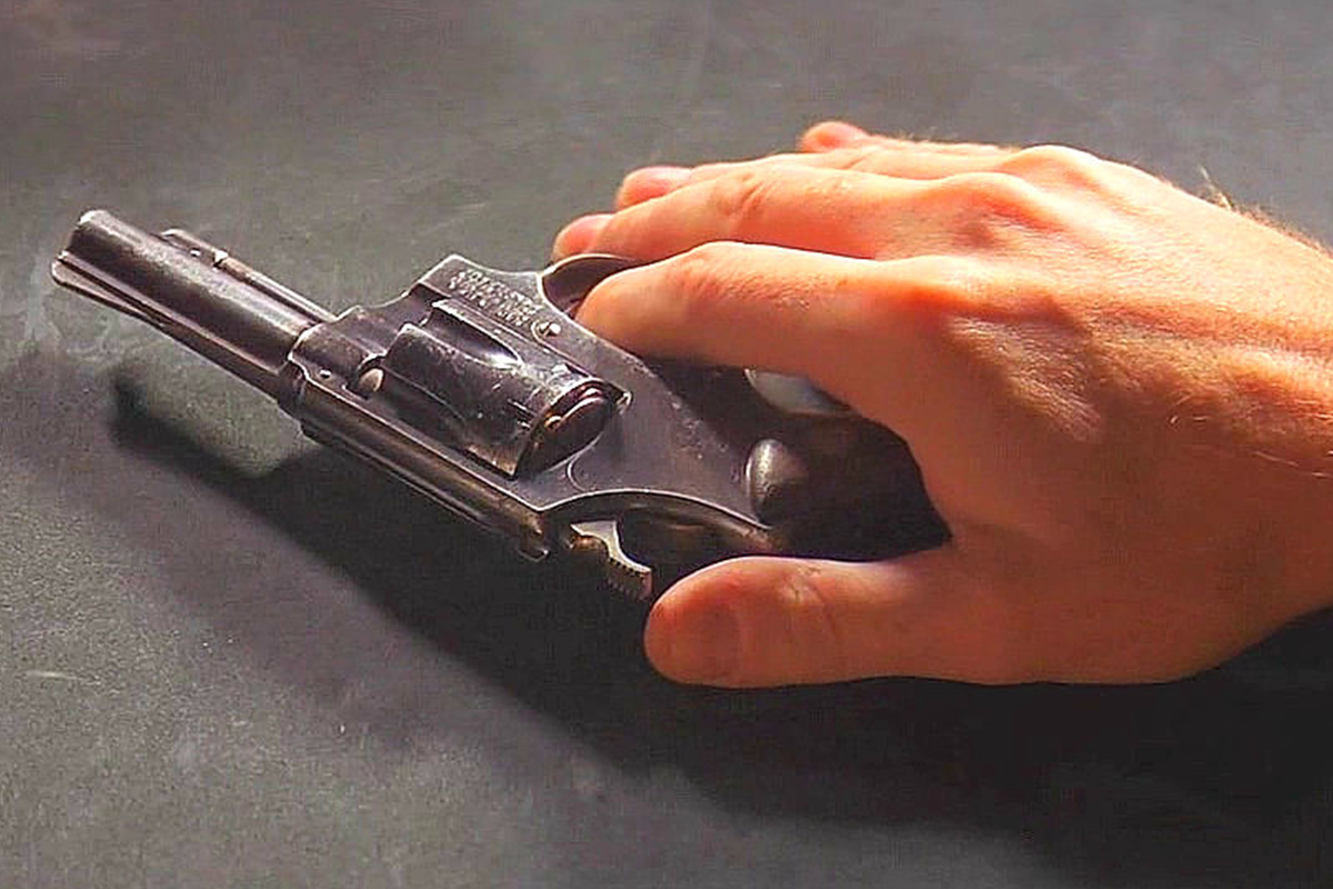 Tim Roth places a Smith & Wesson Model 30 chambered for .32 S&W Long on a diner counter in the 1994 film Pulp Fiction.