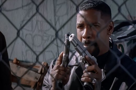 Double the pistols, double the fun: Alonzo Harris (Denzel Washington) gives us the most epic pistol-whip in movie history in the 2001 movie Training Day.